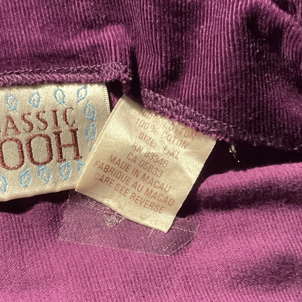 CLASSIC POOH Vintage Purple Corduroy  Overall Dress - Picture 6 of 10